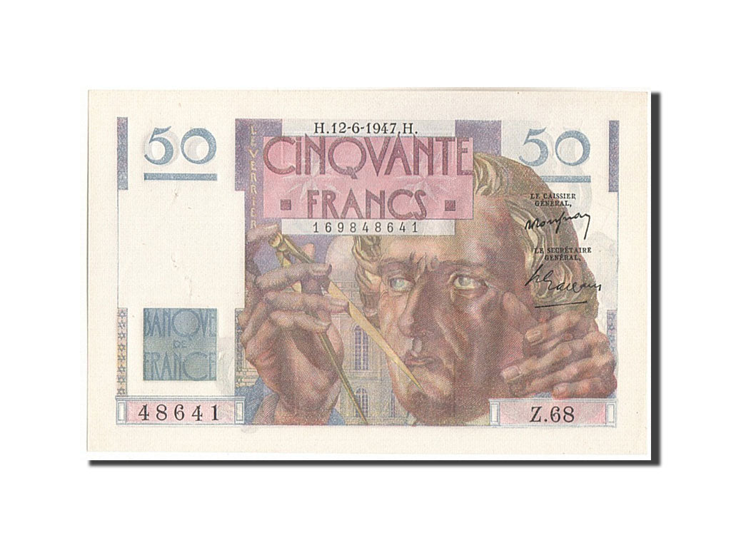 Frankreich, 50 Francs, 50 F 1946-1951 ''Le Verrier'', 1947, KM:127b, 1947-06-...