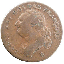 Moneta, Francja, 12 deniers françois, 12 Deniers, 1791, Orléans, VF(30-35)