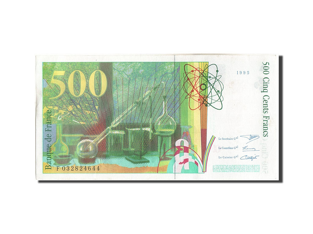 France, 500 Francs, 500 F 1994-2000 ''Pierre et Marie Curie'', 1995, KM:160a,...