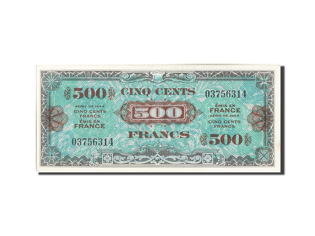 Banconote, Francia, 500 Francs, 1944 Flag/France, 1944, 1944, FDS