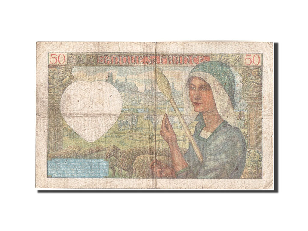 Banknote, France, 50 Francs, 100 F 1908-1939 ''Luc Olivier Merson'', 1941