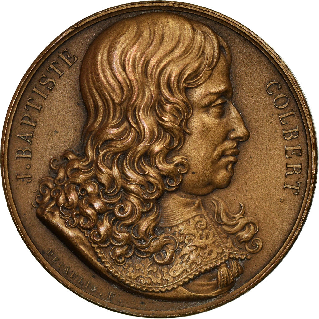 Francia, medalla, Colbert, Galerie Métallique des Grands Hommes Français