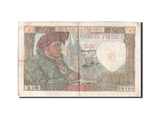 Geldschein, Frankreich, 50 Francs, 50 F 1940-1942 ''Jacques Coeur'', 1942