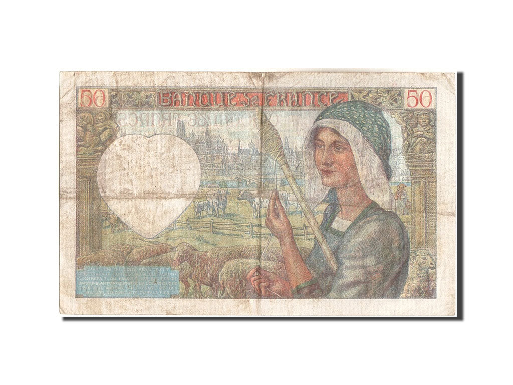 Geldschein, Frankreich, 50 Francs, 50 F 1940-1942 ''Jacques Coeur'', 1942