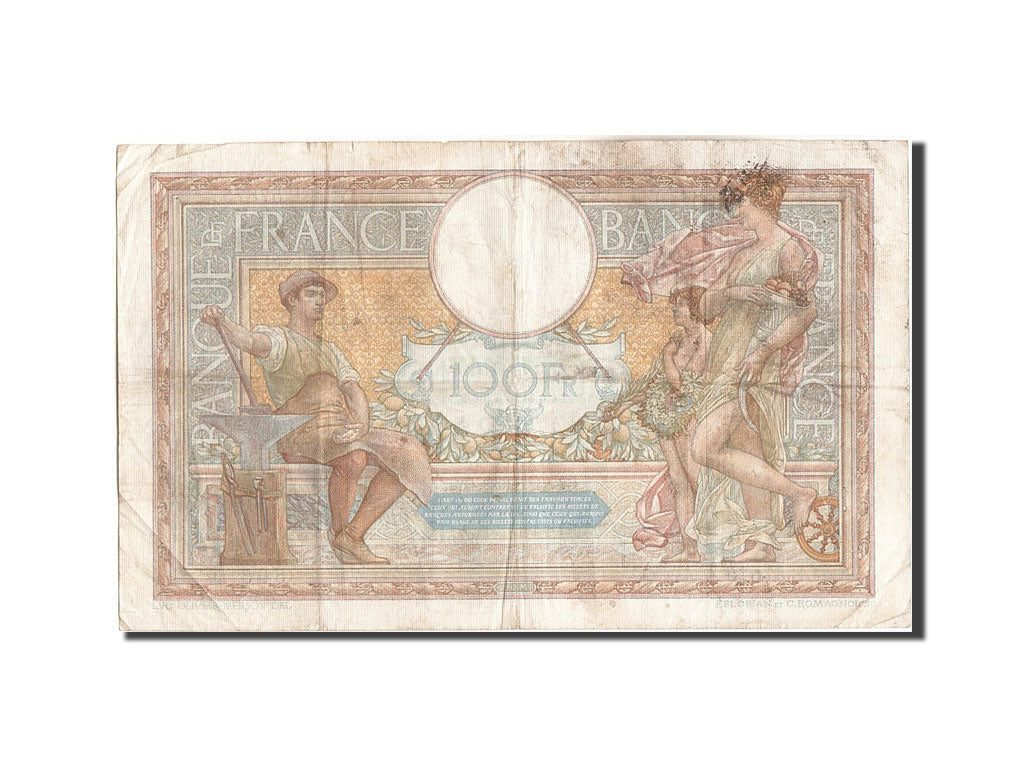 Billete, Francia, 100 Francs, 100 F 1908-1939 ''Luc Olivier Merson'', 1938