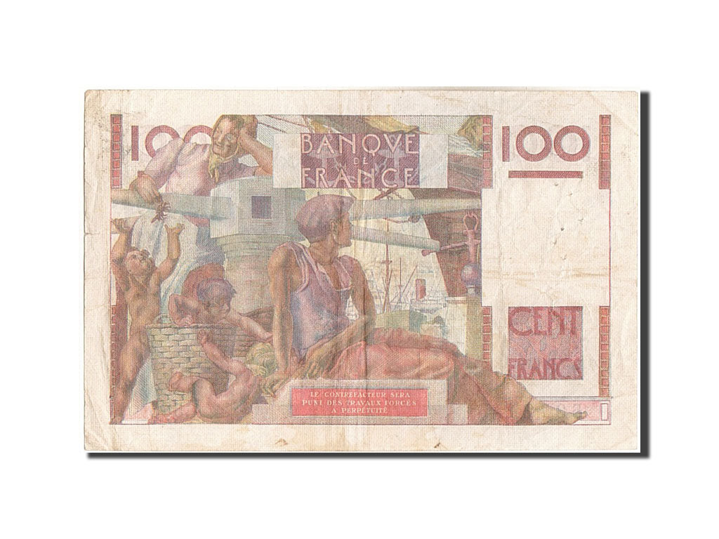 France, 100 Francs, 100 F 1945-1954 ''Jeune Paysan'', 1954, KM:128e, 1954-01-...