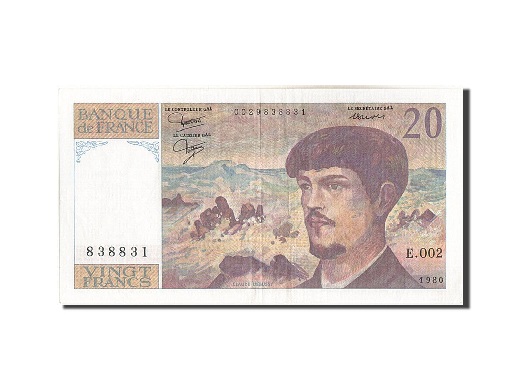 France, 20 Francs, 20 F 1980-1997 ''Debussy'', 1980, 1980, KM:151a, TTB, Faye...