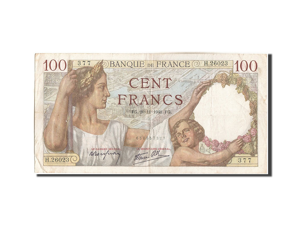Banknote, France, 100 Francs, 100 F 1939-1942 ''Sully'', 1941, 1941-11-20