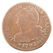 Moneta, Francia, 6 deniers français, 6 Deniers, 1792, Strasbourg, B, Bronzo