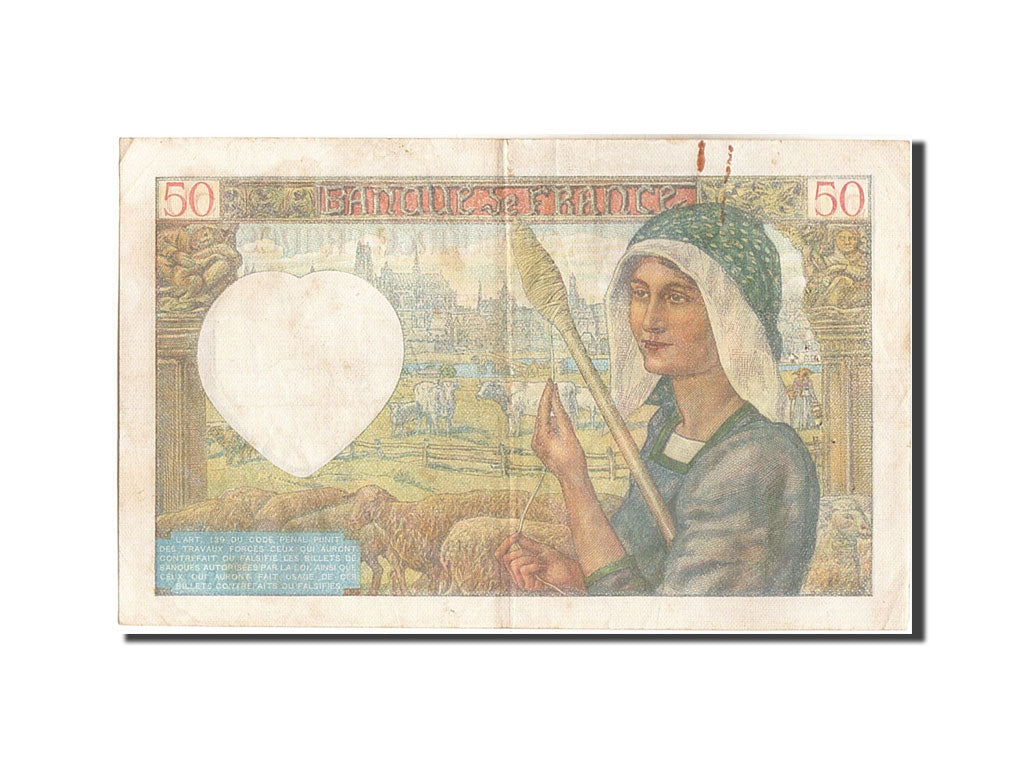 Geldschein, Frankreich, 50 Francs, 50 F 1940-1942 ''Jacques Coeur'', 1941