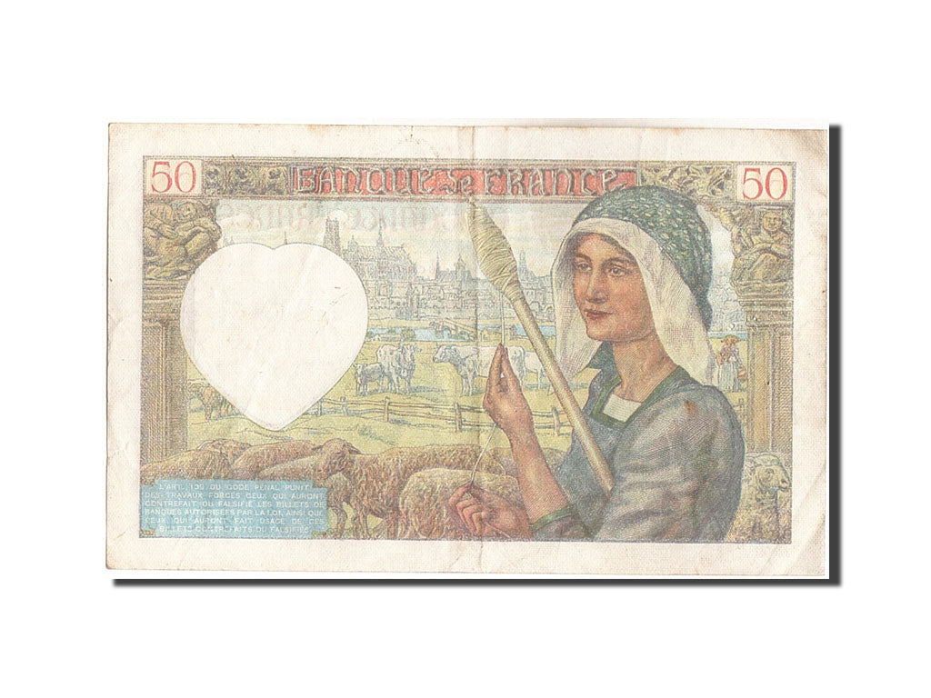 Banknote, France, 50 Francs, 50 F 1940-1942 ''Jacques Coeur'', 1941, 1941-04-24