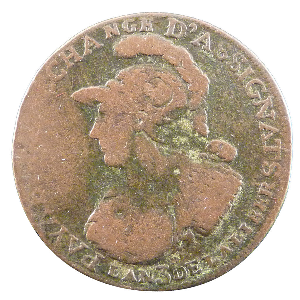 Francia, 2 Sols 6 Denarius, 1791, B, Rame, Brandon:210a