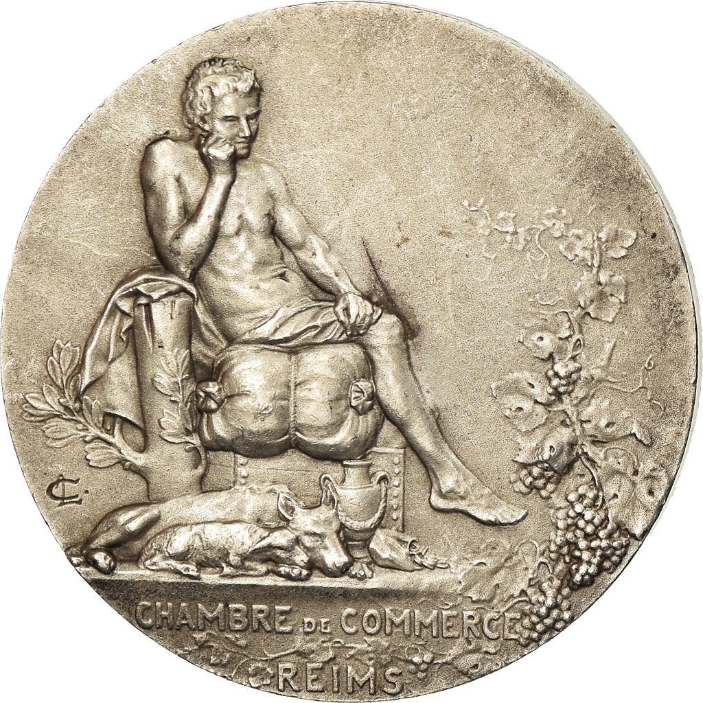 France, Medal, Chambre de commerce de Reims, Coudray, AU(55-58), Silver
