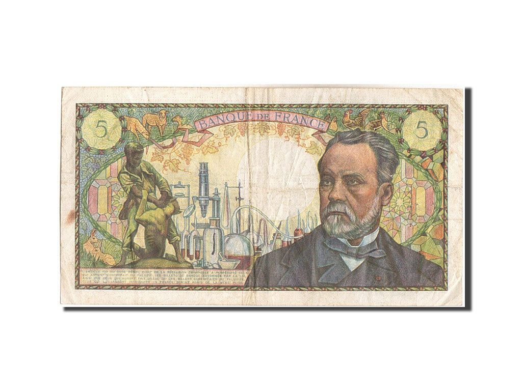 Billet, France, 5 Francs, 5 F 1966-1970 ''Pasteur'', 1969, 1969-02-06, TB