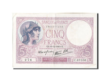 Biljet, Frankrijk, 5 Francs, 5 F 1917-1940 ''Violet'', 1940, 1940-12-12, TB+