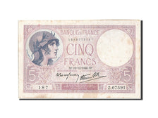 Francia, 5 Francs, 5 F 1917-1940 ''Violet'', 1940, KM:83, 1940-12-12, MB+, Fa...