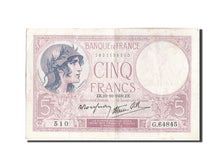 France, 5 Francs, 5 F 1917-1940 ''Violet'', 1939, KM:83, 1939-10-19, VF(30-35...