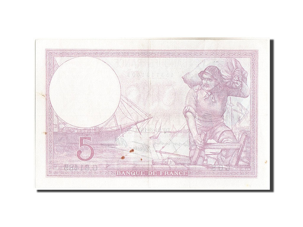 Billete, Francia, 5 Francs, 5 F 1917-1940 ''Violet'', 1939, 1939-08-24, MBC