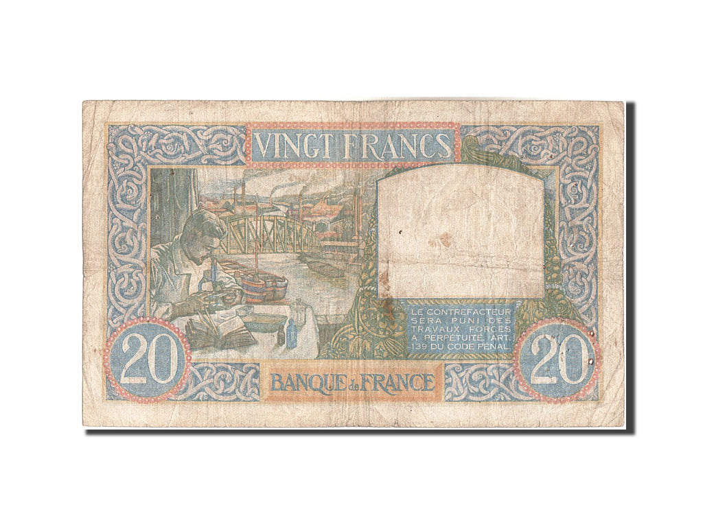 Frankreich, 20 Francs, 20 F 1939-1942 ''Science et Travail'', 1940, KM:92a, 1...