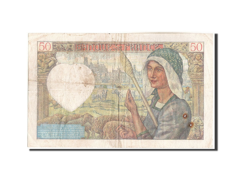 Geldschein, Frankreich, 50 Francs, 50 F 1940-1942 ''Jacques Coeur'', 1940