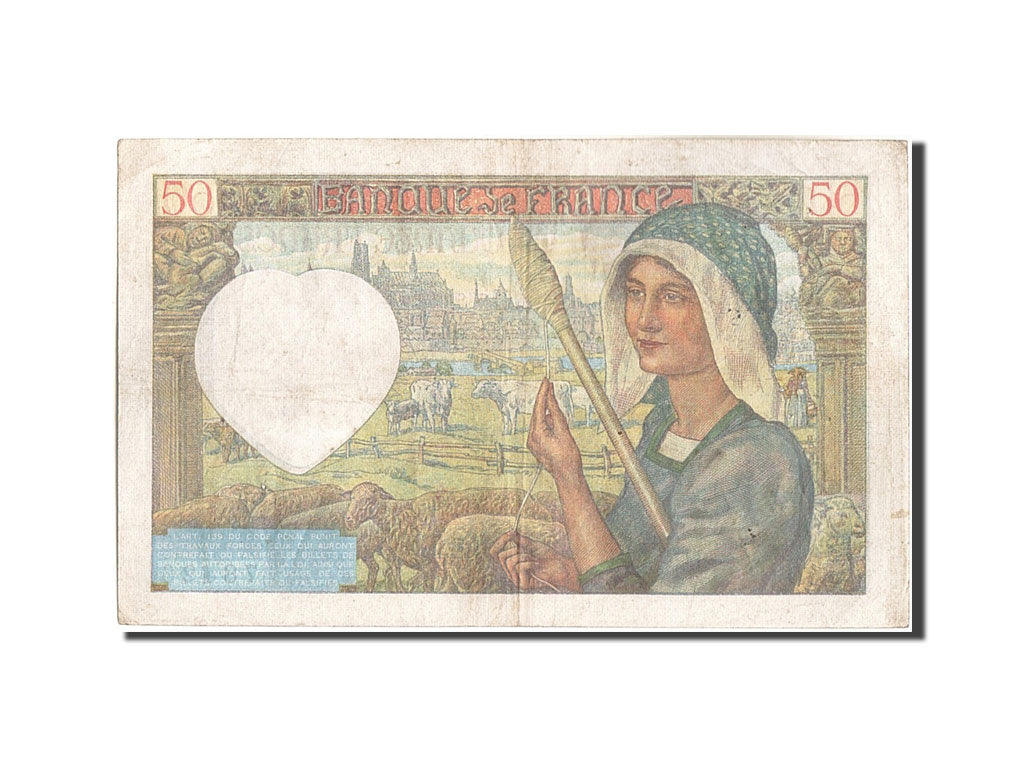 Banknote, France, 50 Francs, 50 F 1940-1942 ''Jacques Coeur'', 1941, 1941-04-24