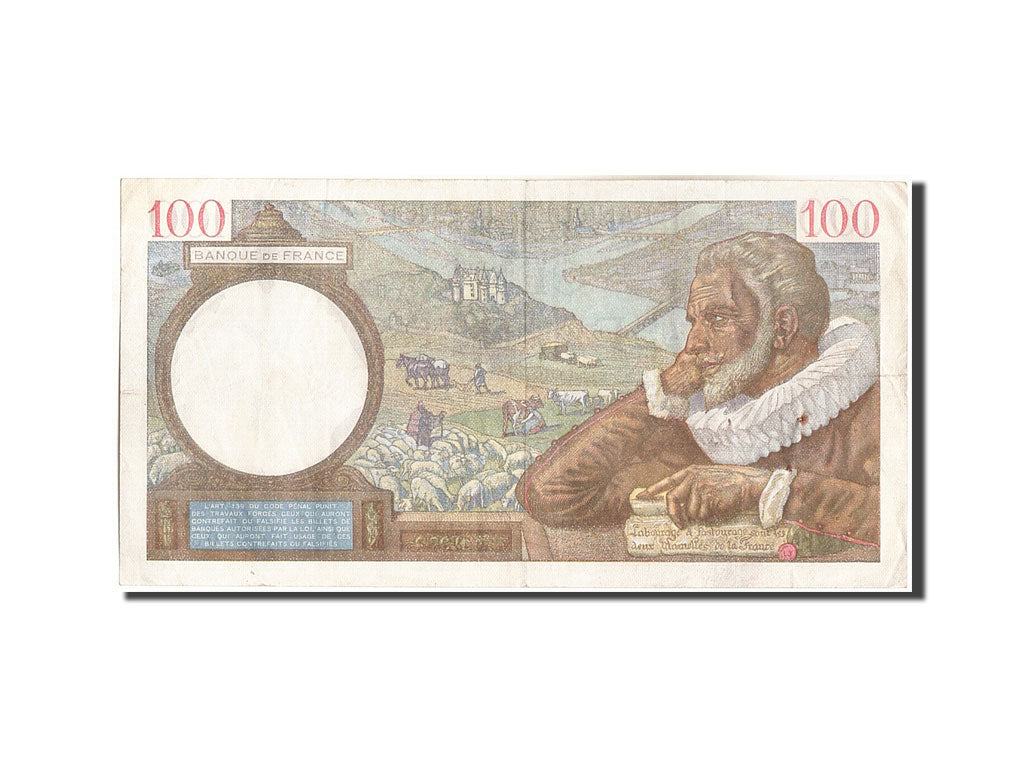 Geldschein, Frankreich, 100 Francs, 100 F 1939-1942 ''Sully'', 1941, 1941-06-19