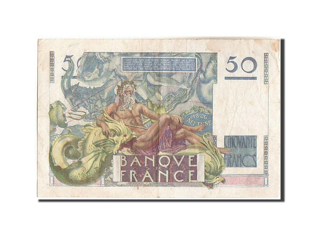 Geldschein, Frankreich, 50 Francs, 50 F 1946-1951 ''Le Verrier'', 1946