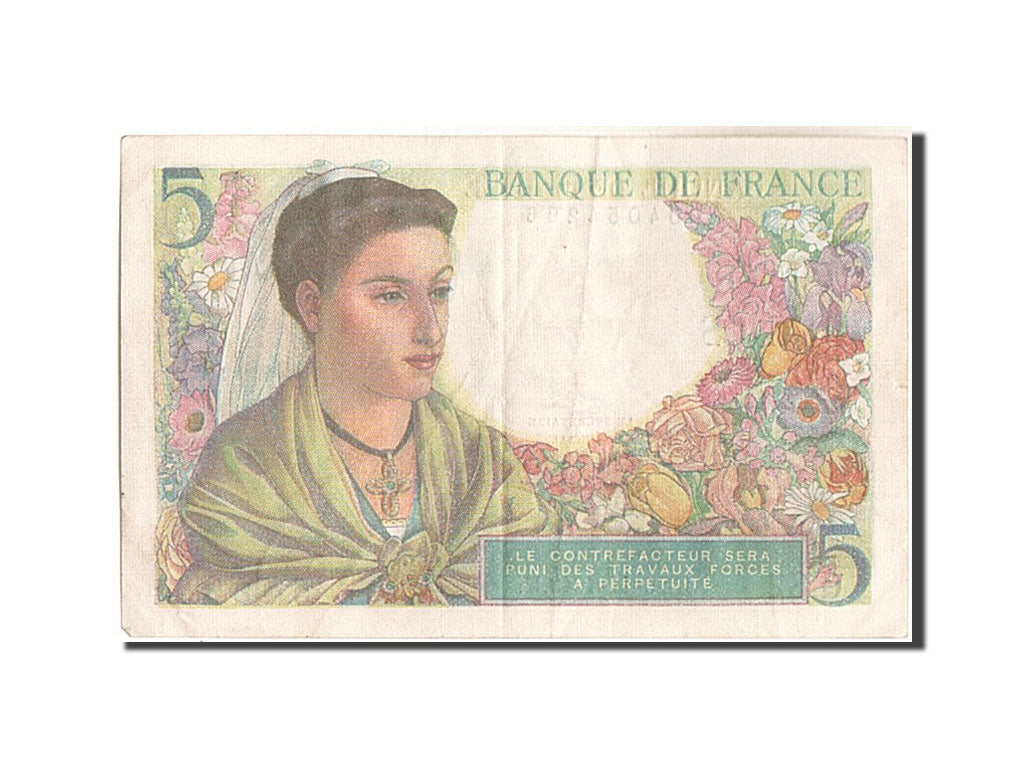 Banknote, France, 5 Francs, 5 F 1943-1947 ''Berger'', 1943, 1943-11-25