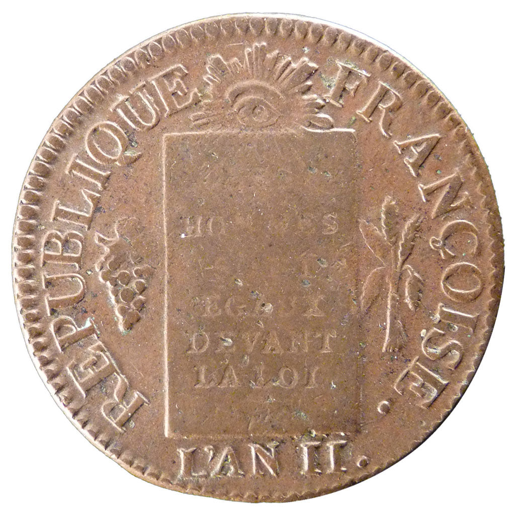 Francia, Sol aux balances françoise, Sol, 1793, Strasbourg, MB, Bronzo, Gado...
