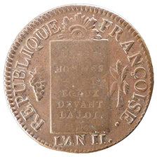 Francia, Sol aux balances françoise, Sol, 1793, Strasbourg, MB, Bronzo, Gado...