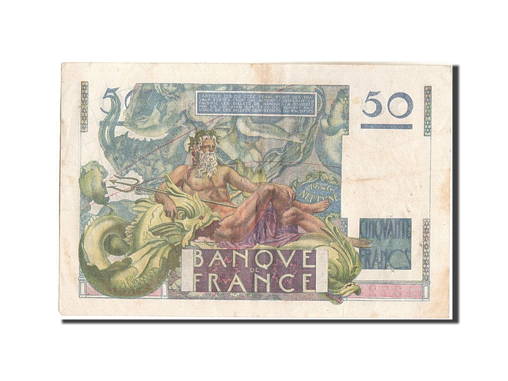 Banknote, France, 50 Francs, 50 F 1946-1951 ''Le Verrier'', 1947, 1947-10-02