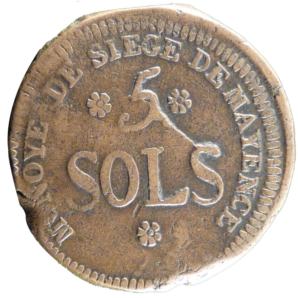 Francia, 5 Sols, 1793, MB, Rame, Gadoury:67