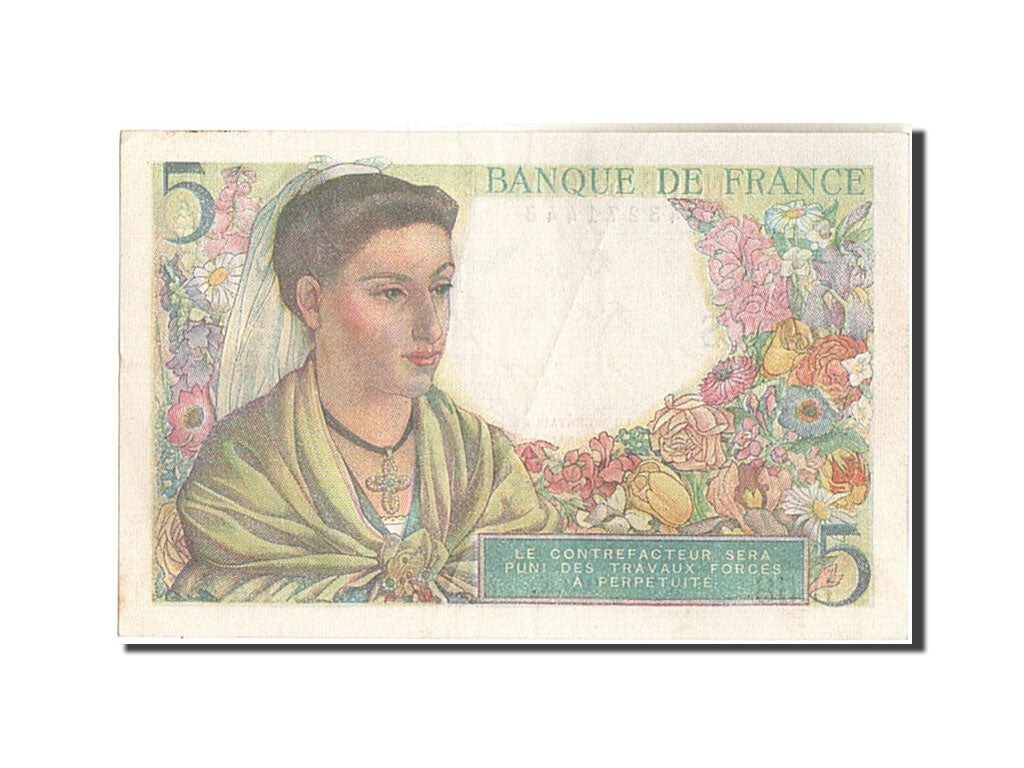 Banknote, France, 5 Francs, 5 F 1943-1947 ''Berger'', 1943, 1943-08-05
