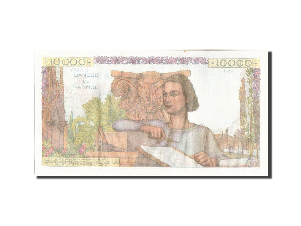 France, 10,000 Francs, 10 000 F 1945-1956 ''Génie Français'', 1955, 1955-04...