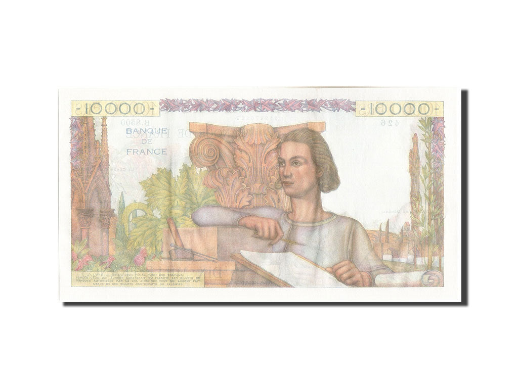 France, 10,000 Francs, 10 000 F 1945-1956 ''Génie Français'', 1955, KM:132d...