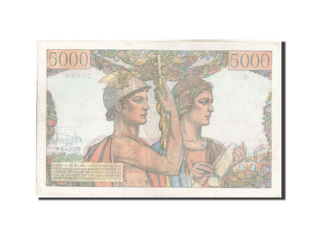 France, 5000 Francs, 5 000 F 1949-1957 ''Terre et Mer'', 1951, KM:131b, 1951-...