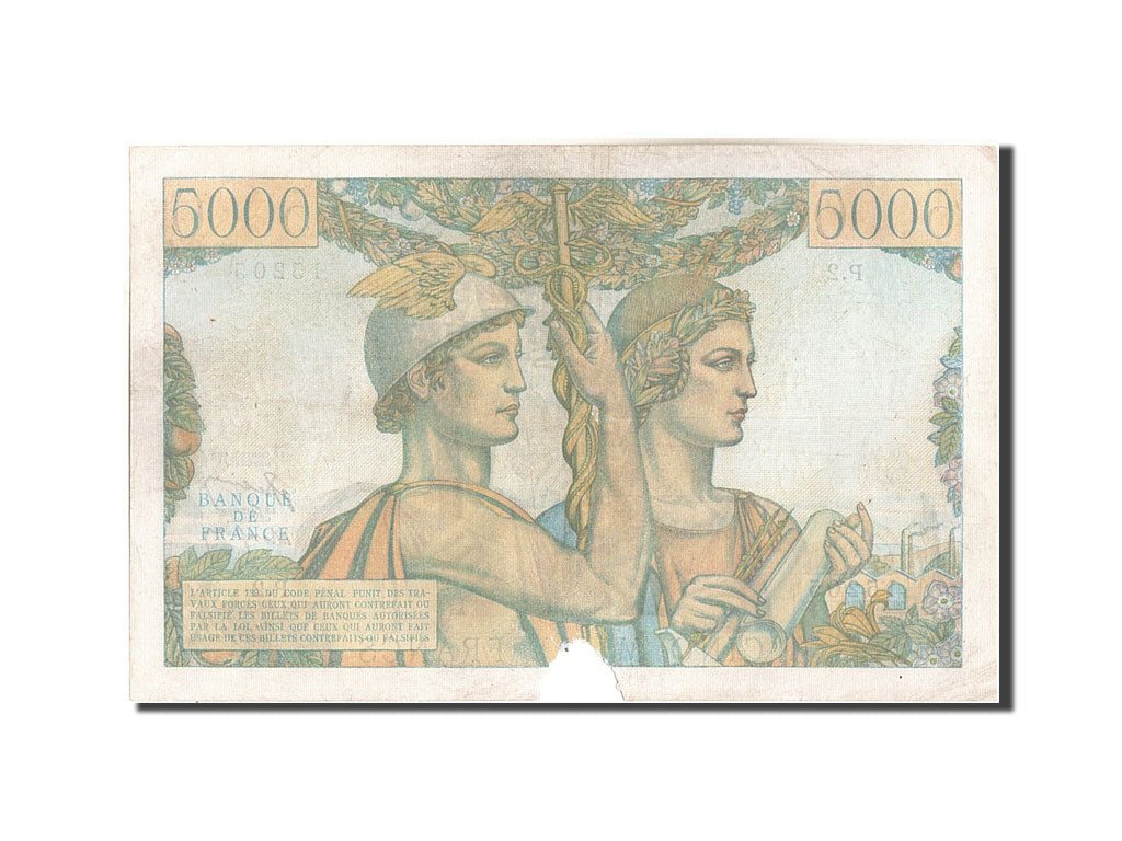 Francia, 5000 Francs, 5 000 F 1949-1957 ''Terre et Mer'', 1949, KM:131a, 1949...