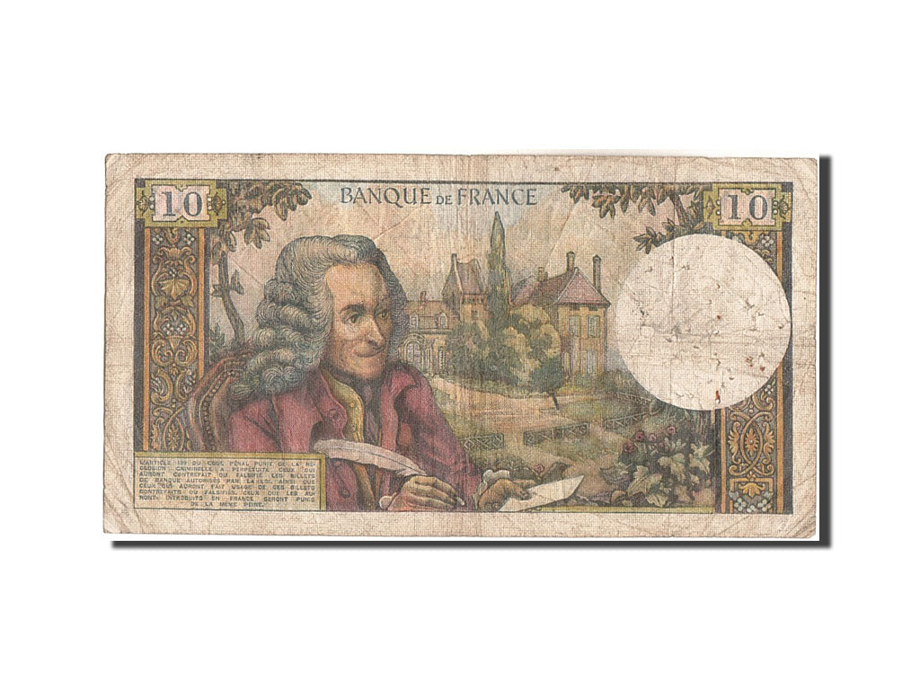 France, 10 Francs, 10 F 1963-1973 ''Voltaire'', 1964, 1964-10-01, KM:147a, B+...