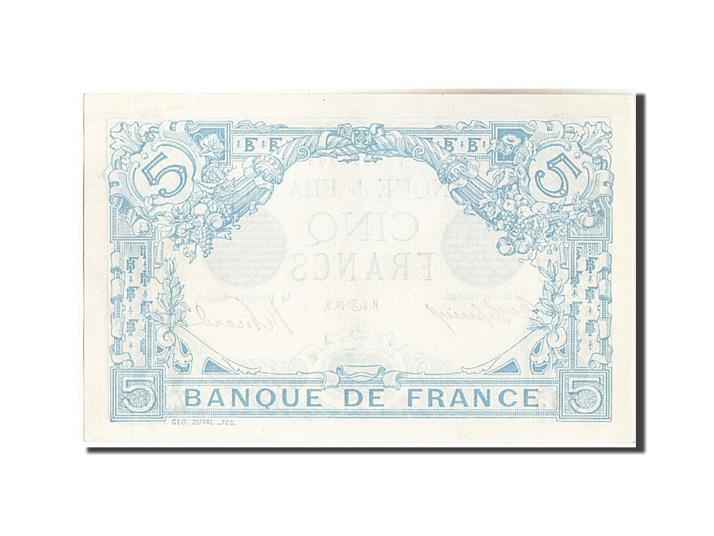 Banconote, Francia, 5 Francs, 5 F 1912-1917 ''Bleu'', 1915, 1915-06-03, SPL+
