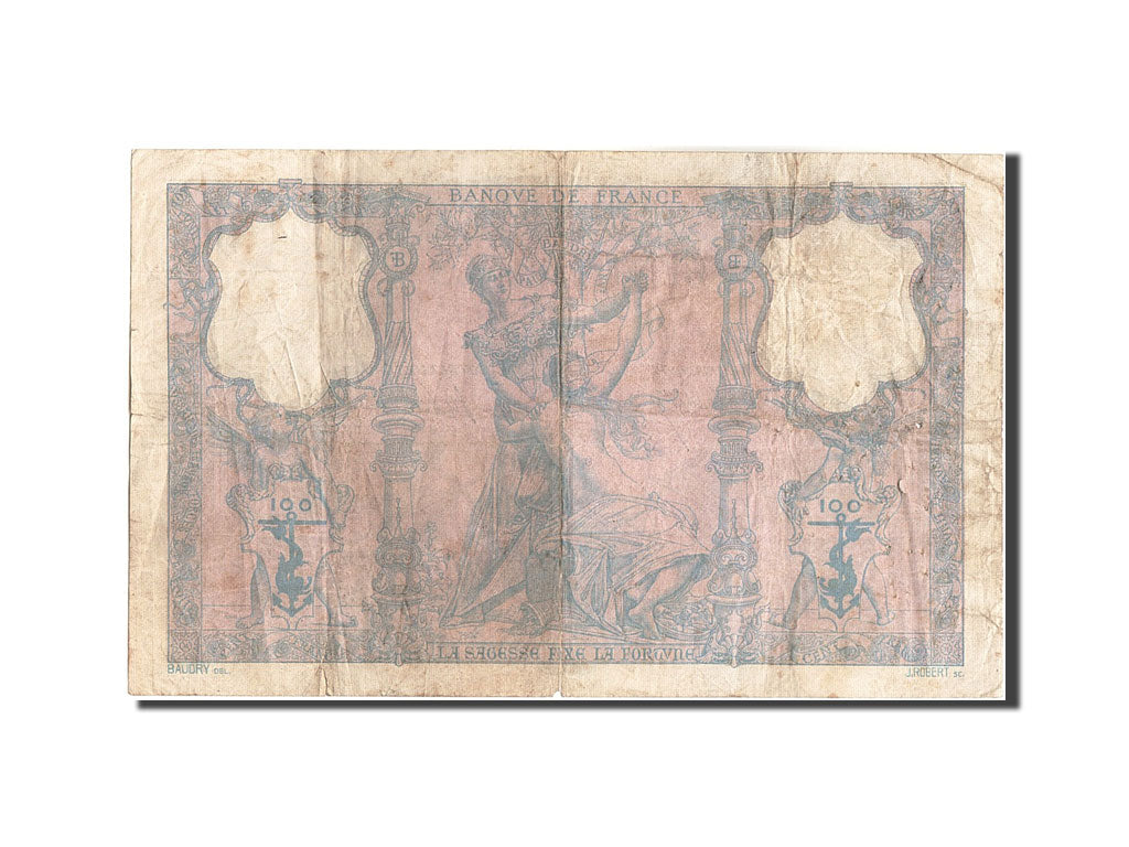 France, 100 Francs, 100 F 1888-1909 ''Bleu et Rose'', 1906, KM:65d, 1906-01-2...