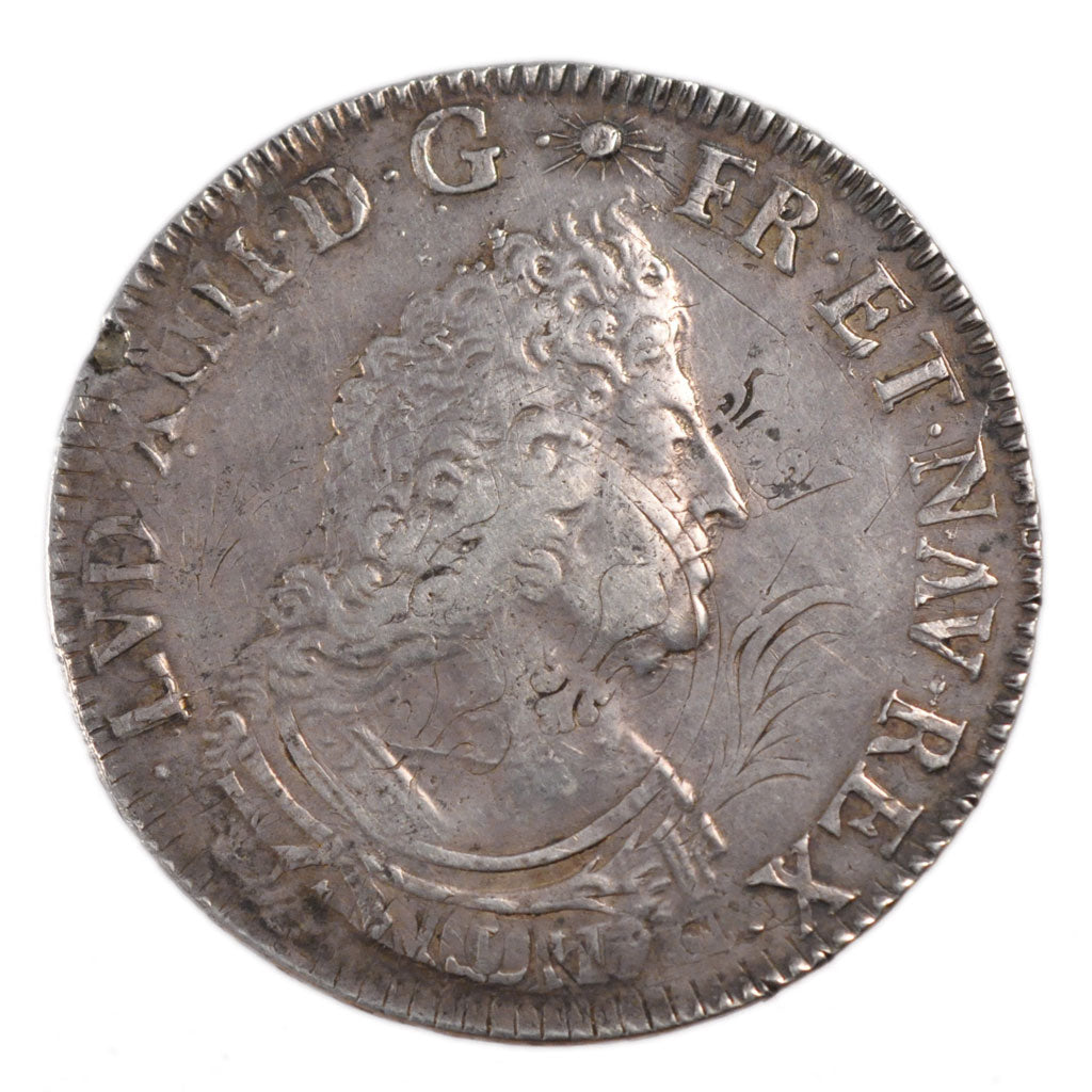 FRANCE, Écu aux insignes, Ecu, 1702, Lille, VF(30-35), Silver, Gadoury #220, ...