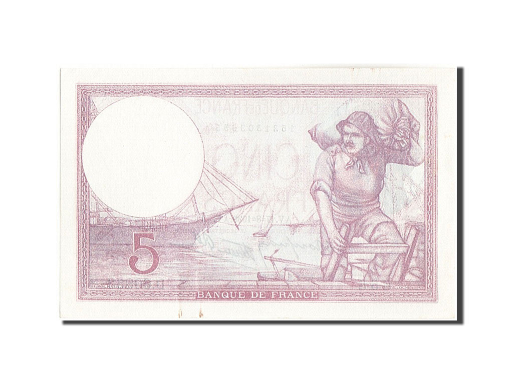 Banknote, France, 5 Francs, 5 F 1917-1940 ''Violet'', 1939, 1939-08-17, UNC(64)