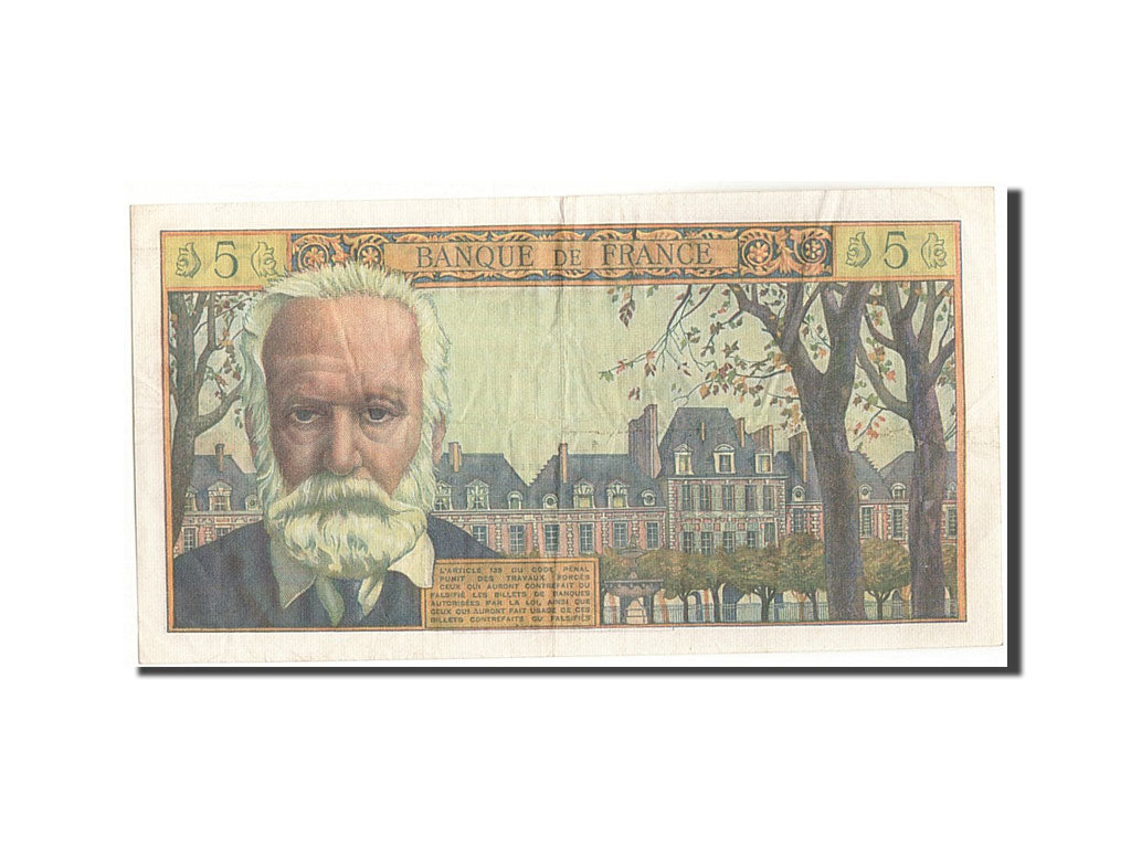 Billet, France, 5 Nouveaux Francs, 5 NF 1959-1965 ''Victor Hugo'', 1962