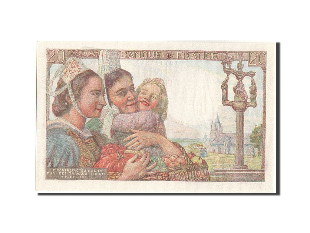 Banknote, France, 20 Francs, 20 F 1942-1950 ''Pêcheur'', 1943, 1943-04-15