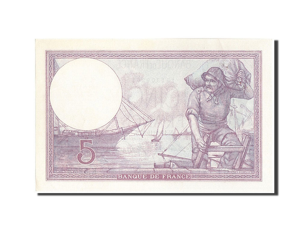 France, 5 Francs, 5 F 1917-1940 ''Violet'', 1919, KM:72a, 1919-01-13, UNC(60-...