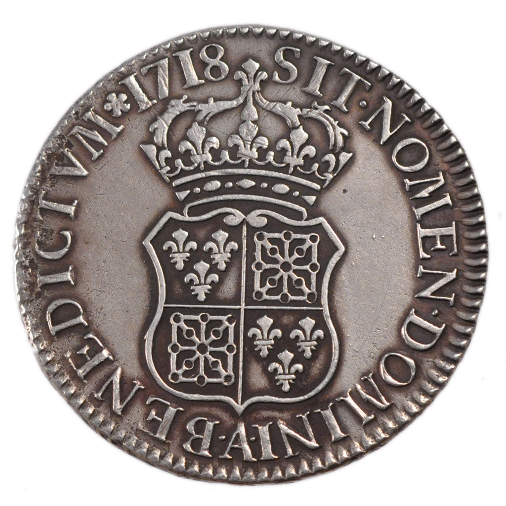Moneta, Francia, Louis XV, Écu de France-Navarre, Ecu, 1718, Paris, BB