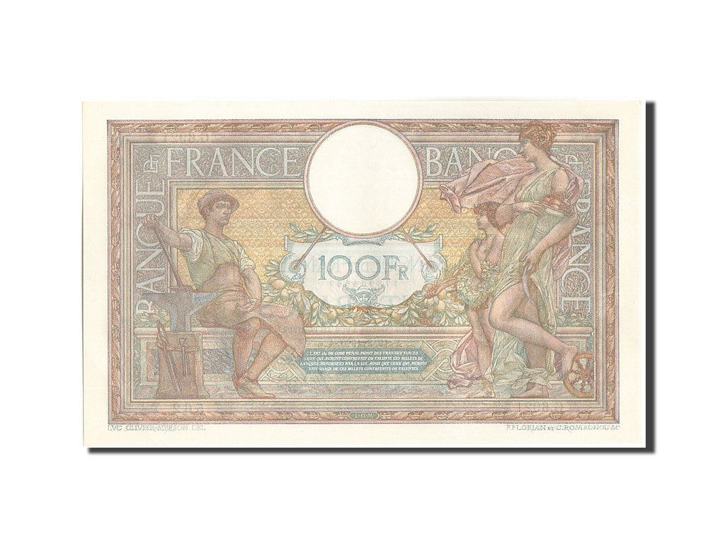 Banknote, France, 100 Francs, 100 F 1908-1939 ''Luc Olivier Merson'', 1920