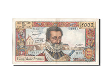 Banknot, Francja, 5000 Francs, Henri IV, 1957, 1957-10-03, AU(50-53)