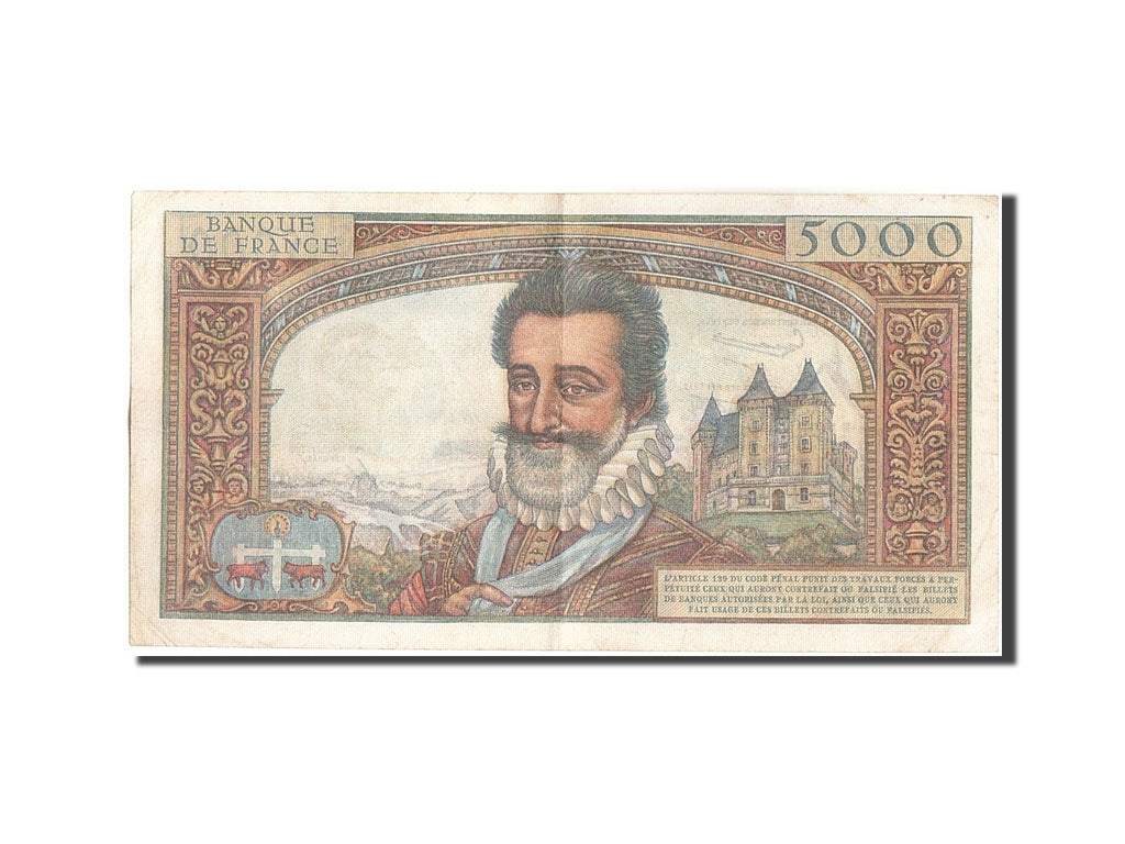 Banknote, France, 5000 Francs, 5 000 F 1957-1958 ''Henri IV'', 1958, 1958-01-02