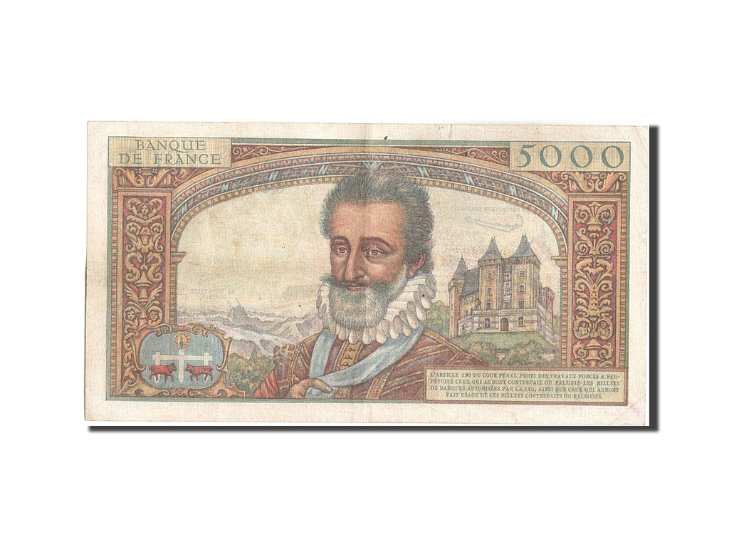 Banknote, France, 5000 Francs, 5 000 F 1957-1958 ''Henri IV'', 1957, 1957-02-07